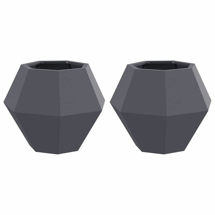 Jardinieră 2 pcs Antracit 50 x 50 x 40 cm Oțel - WALTI WALTI