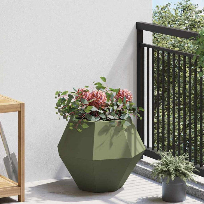 Jardinieră Verde măsliniu 50 x 50 x 40 cm Oțel WALTI