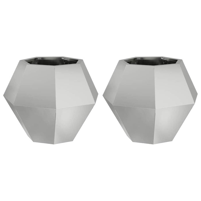 Jardinieră 2 pcs Argintiu 50 x 50 x 40 cm Oțel Galvanizat WALTI