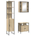 Set de mobilier pentru baie cu raft Pe perete cu depozitare cu ușă cu oglindă 3 pcs Stejar sonoma - WALTI WALTI