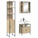 Set de mobilier pentru baie cu raft Pe perete cu depozitare cu ușă cu oglindă 3 pcs Stejar sonoma - WALTI WALTI
