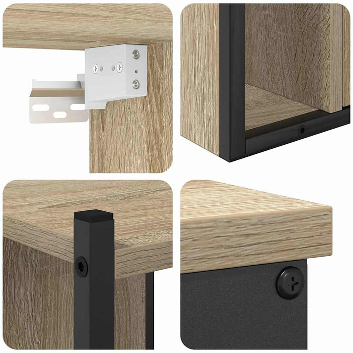 Set de mobilier pentru baie 4 pcs Stejar Sonoma Lemn compozit - WALTI WALTI
