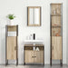 Set de mobilier pentru baie cu raft Pe perete cu depozitare cu ușă cu oglindă 4 pcs Stejar sonoma - WALTI WALTI