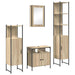 Set de mobilier pentru baie cu raft Pe perete cu depozitare cu ușă cu oglindă 4 pcs Stejar sonoma - WALTI WALTI