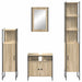 Set de mobilier pentru baie cu raft Pe perete cu depozitare cu ușă cu oglindă 4 pcs Stejar sonoma - WALTI WALTI