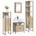 Set de mobilier pentru baie cu raft Pe perete cu depozitare cu ușă cu oglindă 4 pcs Stejar sonoma - WALTI WALTI