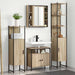 Set de mobilier pentru baie cu raft Pe perete Altele cu depozitare cu ușă cu oglindă 4 pcs Stejar sonoma - WALTI WALTI