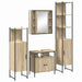 Set de mobilier pentru baie cu raft Pe perete Altele cu depozitare cu ușă cu oglindă 4 pcs Stejar sonoma - WALTI WALTI