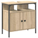 Set de mobilier pentru baie cu raft Pe perete Altele cu depozitare cu ușă cu oglindă 4 pcs Stejar sonoma - WALTI WALTI