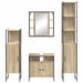Set de mobilier pentru baie cu raft Pe perete Altele cu depozitare cu ușă cu oglindă 4 pcs Stejar sonoma - WALTI WALTI