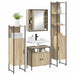 Set de mobilier pentru baie cu raft Pe perete Altele cu depozitare cu ușă cu oglindă 4 pcs Stejar sonoma - WALTI WALTI