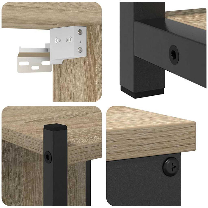 Set de mobilier pentru baie 4 pcs Stejar Sonoma Lemn compozit - WALTI WALTI
