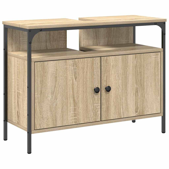Set de mobilier pentru baie 4 pcs Stejar Sonoma Lemn compozit - WALTI WALTI