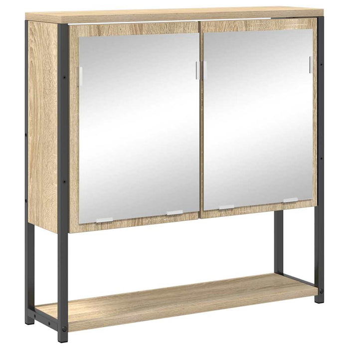 Set de mobilier pentru baie cu raft Pe perete cu depozitare cu ușă 3 pcs Stejar sonoma - WALTI WALTI