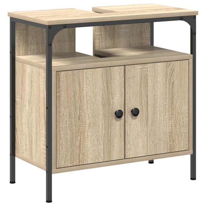 Set de mobilier pentru baie cu raft Pe perete cu depozitare cu ușă 3 pcs Stejar sonoma - WALTI WALTI