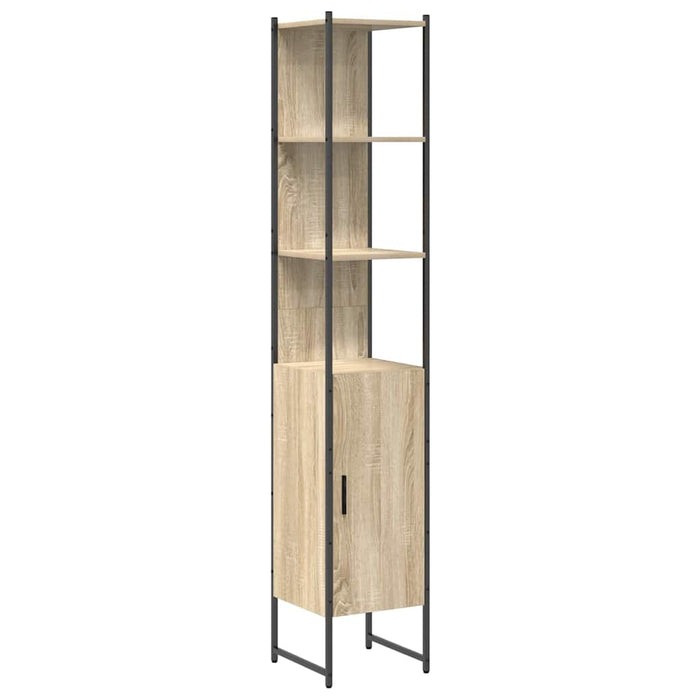 Set de mobilier pentru baie cu raft Pe perete cu depozitare cu ușă 3 pcs Stejar sonoma - WALTI WALTI