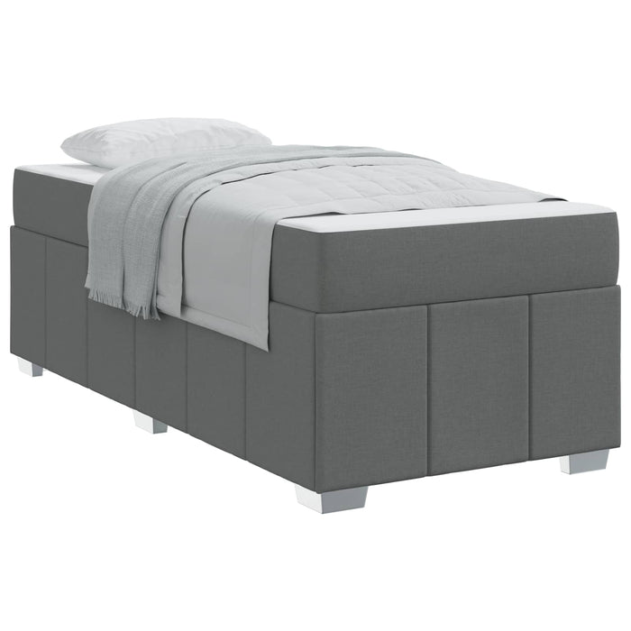 Cadru de pat cu saltea Gri închis 100 x 200 cm țesătură WALTI