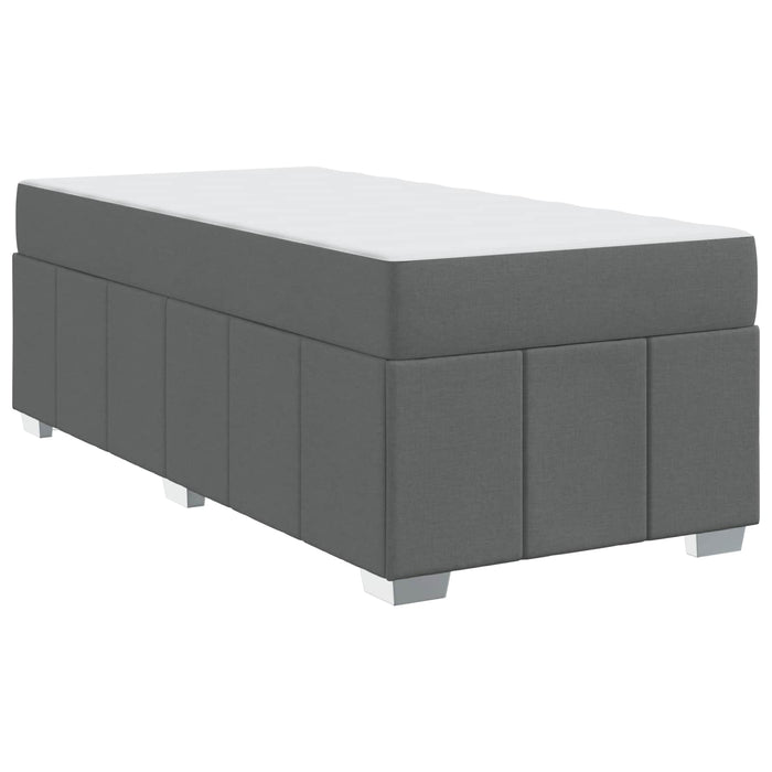 Cadru de pat cu saltea Gri închis 100 x 200 cm țesătură WALTI