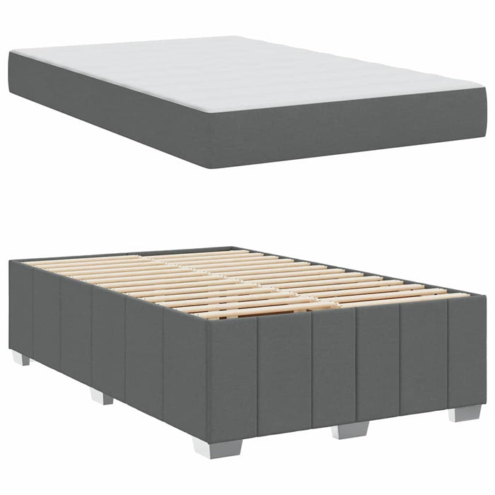 Cadru de pat cu saltea Gri închis 120 x 200 cm țesătură - WALTI WALTI