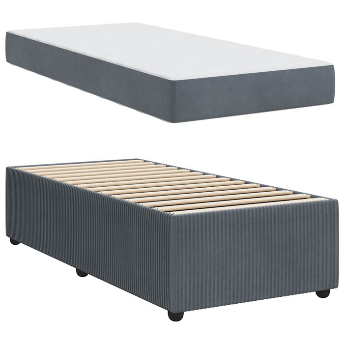 Cadru de pat cu saltea Altele Gri închis 80 x 200 cm Catifea - WALTI WALTI
