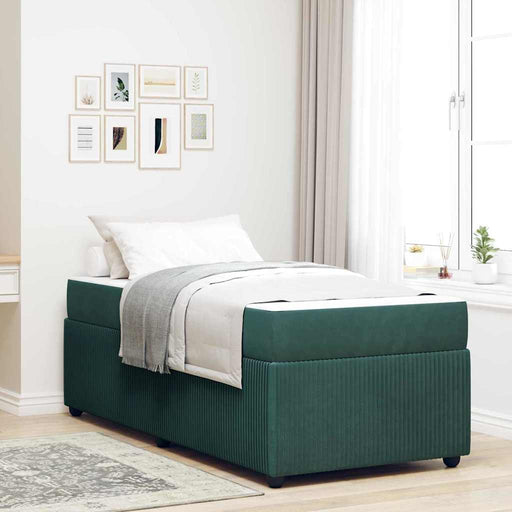 Cadru de pat cu saltea Verde închis 80 x 200 cm țesătură - WALTI WALTI