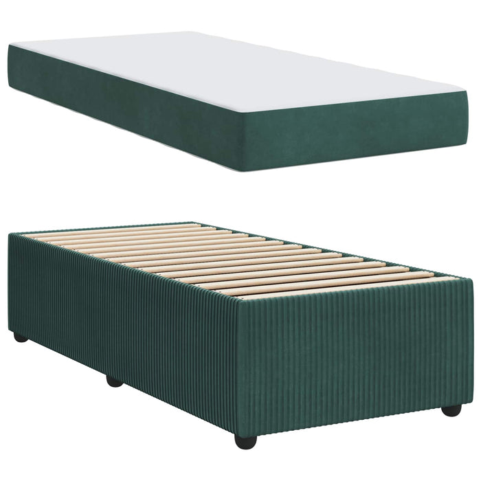 Cadru de pat cu saltea Verde închis 80 x 200 cm țesătură - WALTI WALTI