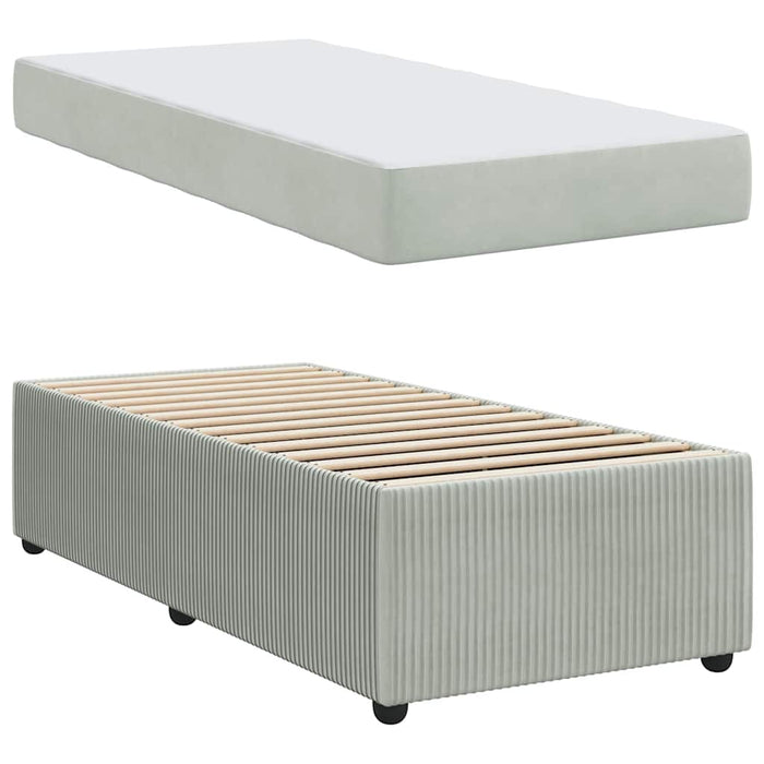 Cadru de pat cu saltea Altele Gri deschis 90 x 200 cm Catifea - WALTI WALTI