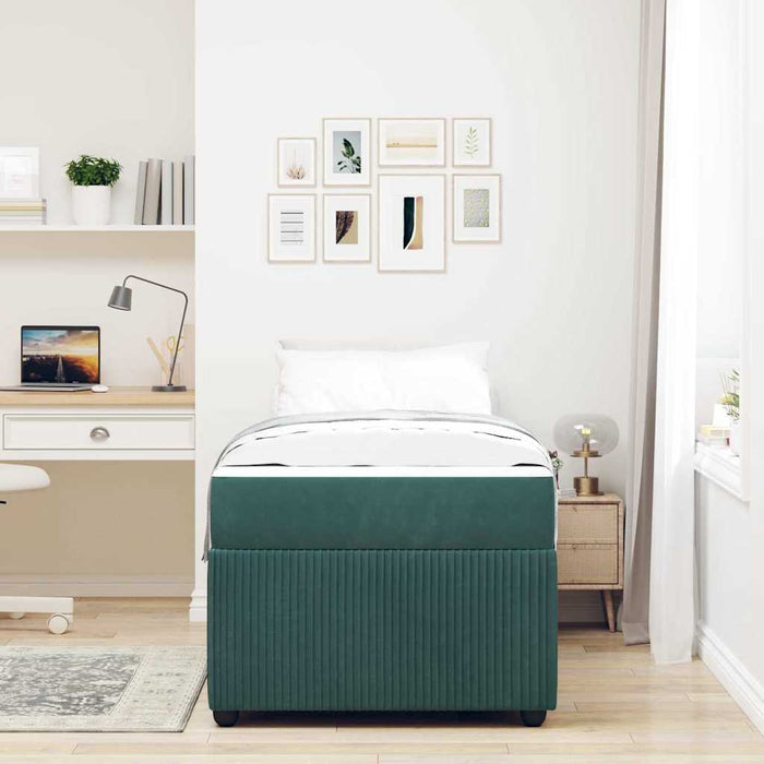 Cadru de pat cu saltea Altele Verde închis 100 x 200 cm Catifea - WALTI WALTI