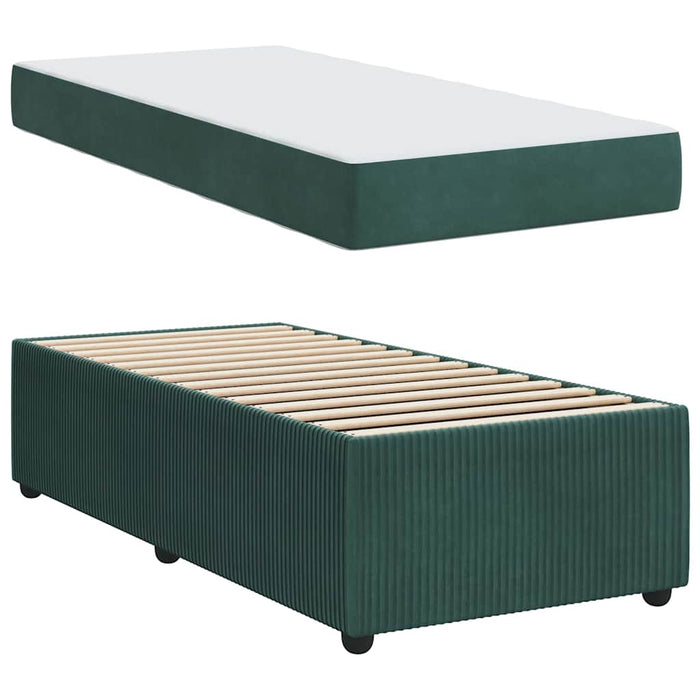 Cadru de pat cu saltea Altele Verde închis 100 x 200 cm Catifea - WALTI WALTI
