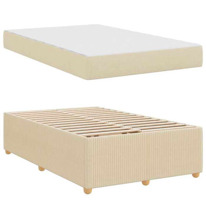 Cadru de pat cu saltea cu saltea Crem 120 x 190 cm țesătură - WALTI WALTI