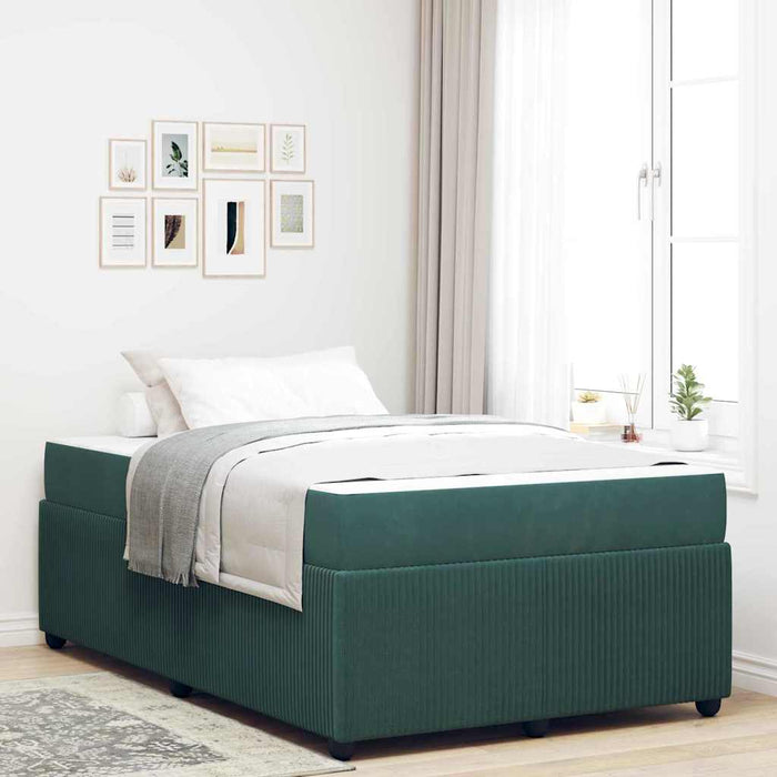Cadru de pat cu saltea Verde închis 120 x 190 cm țesătură - WALTI WALTI