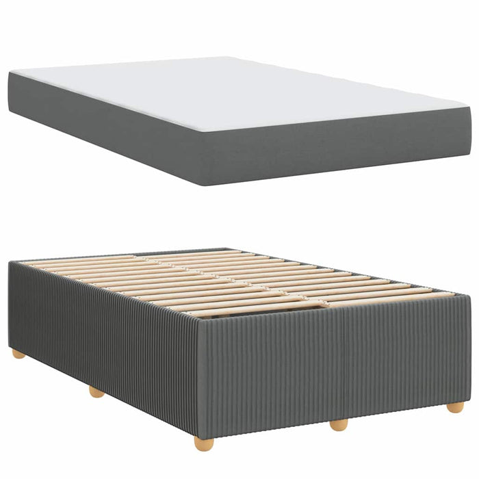 Cadru de pat cu saltea Gri închis 120 x 200 cm țesătură - WALTI WALTI