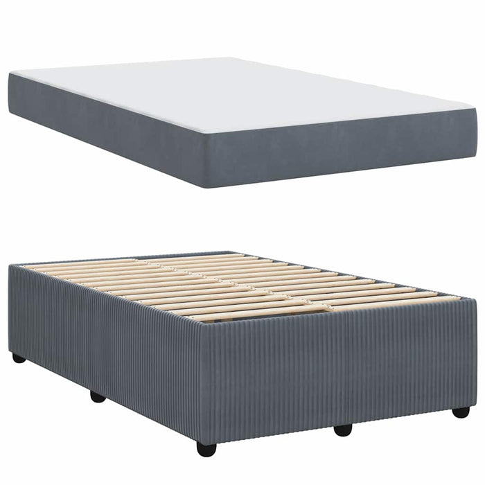 Cadru de pat cu saltea Gri închis 120 x 200 cm țesătură - WALTI WALTI