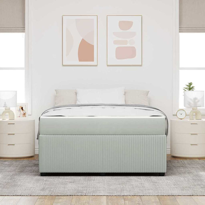 Cadru de pat cu saltea Gri deschis 160 x 200 cm Catifea - WALTI WALTI