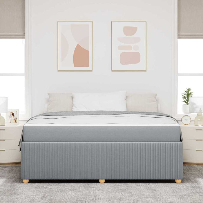 Cadru de pat cu saltea Gri deschis 180 x 200 cm țesătură - WALTI WALTI