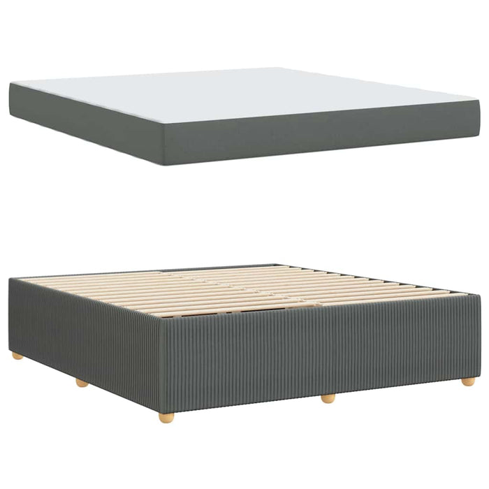 Cadru de pat cu saltea Gri închis 180 x 200 cm țesătură - WALTI WALTI