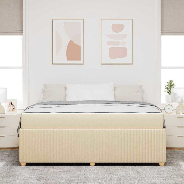 Cadru de pat cu saltea Crem 180 x 200 cm țesătură - WALTI WALTI