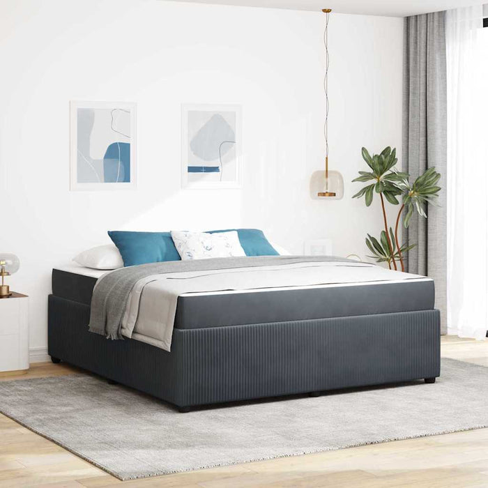 Cadru de pat cu saltea Gri închis 180 x 200 cm Catifea - WALTI WALTI