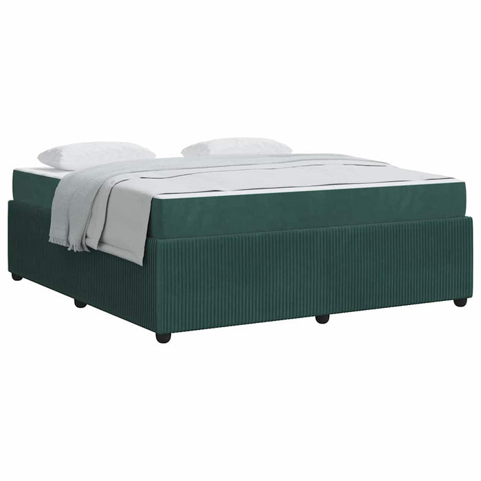 Cadru de pat cu saltea Verde închis 180 x 200 cm Catifea - WALTI WALTI