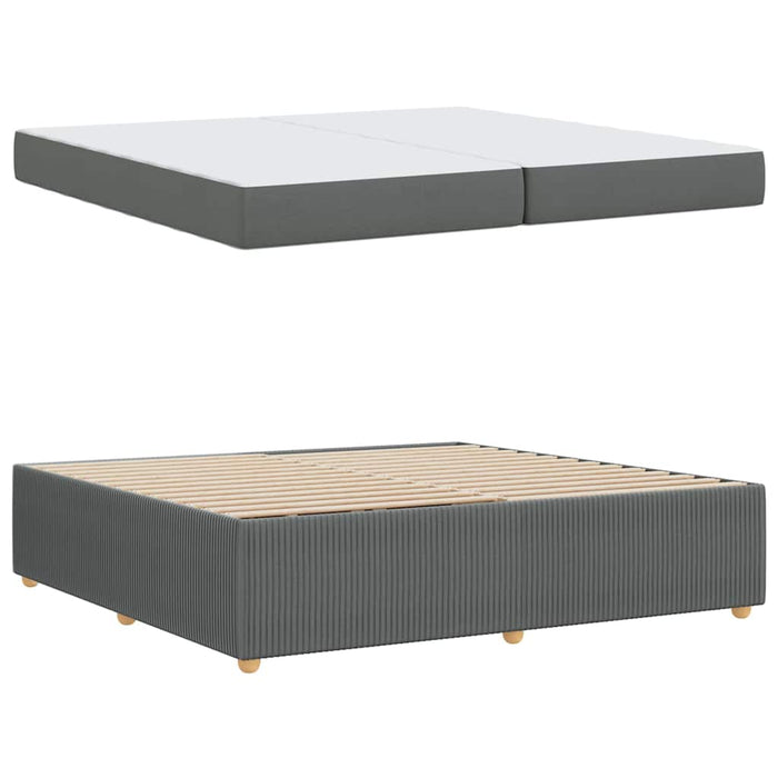 Cadru de pat cu saltea Gri închis 200 x 200 cm țesătură - WALTI WALTI