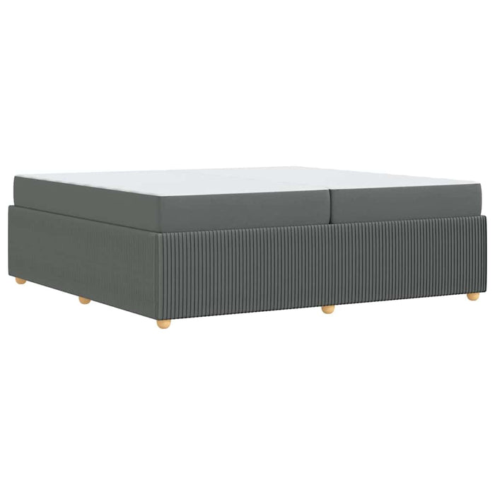 Cadru de pat cu saltea Gri închis 200 x 200 cm țesătură - WALTI WALTI