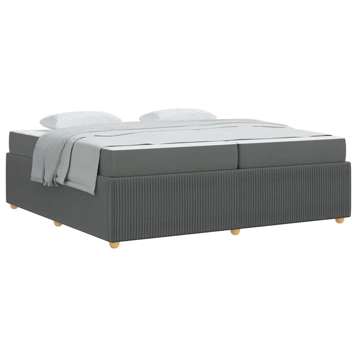 Cadru de pat cu saltea Gri închis 200 x 200 cm țesătură - WALTI WALTI