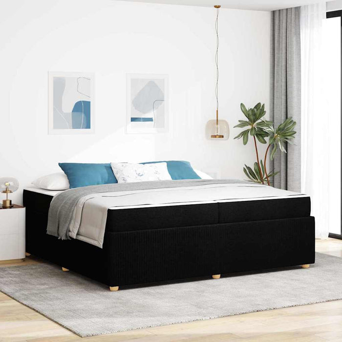 Cadru de pat cu saltea cu saltea Negru 200 x 200 cm țesătură - WALTI WALTI