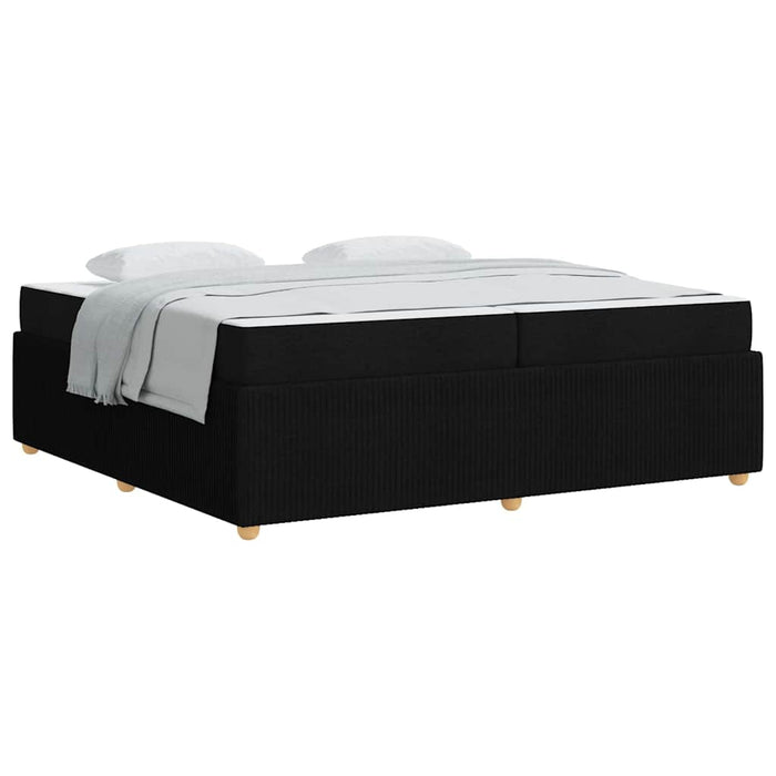 Cadru de pat cu saltea cu saltea Negru 200 x 200 cm țesătură - WALTI WALTI