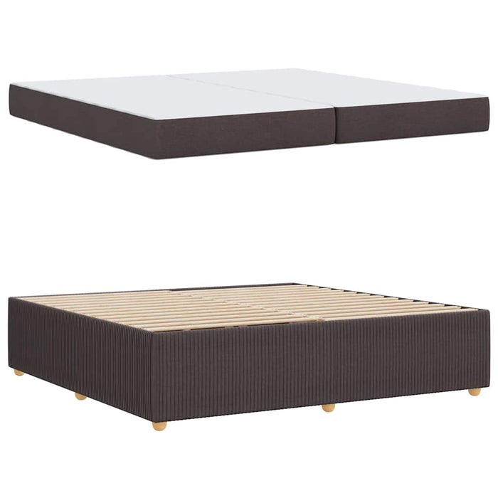 Cadru de pat cu saltea Maro închis 200 x 200 cm țesătură - WALTI WALTI