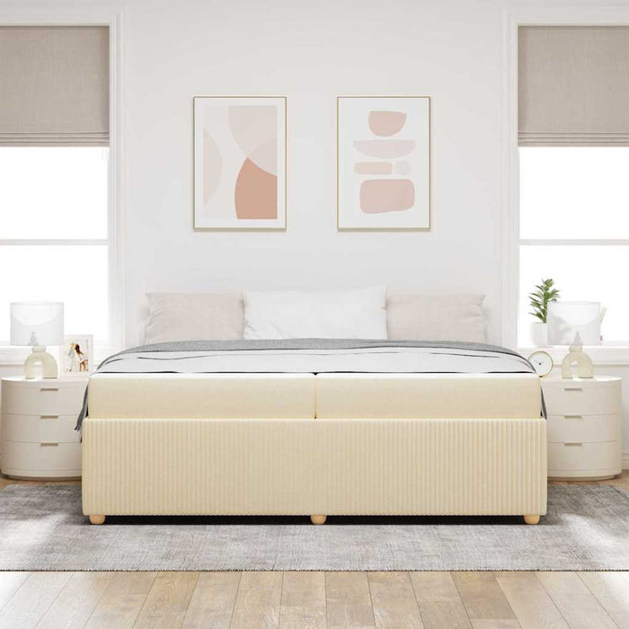 Cadru de pat cu saltea cu saltea Crem 200 x 200 cm țesătură - WALTI WALTI
