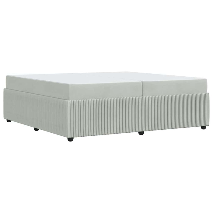 Cadru de pat cu saltea Gri deschis 200 x 200 cm Catifea - WALTI WALTI