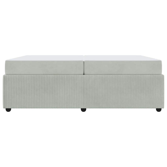 Cadru de pat cu saltea Gri deschis 200 x 200 cm Catifea - WALTI WALTI