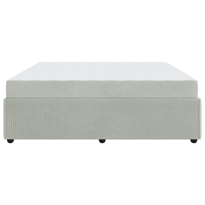 Cadru de pat cu saltea Gri deschis 200 x 200 cm Catifea - WALTI WALTI