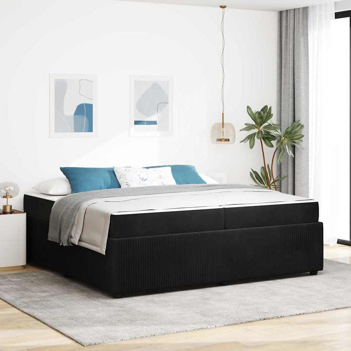 Cadru de pat cu saltea cu saltea Negru 200 x 200 cm Catifea - WALTI WALTI